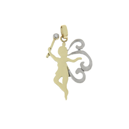 PENDANT YELLOW & WHITE GOLD 585 WITH PRECIOUS STONES - 74172