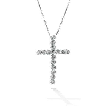 CROSS WHITE GOLD 750 & PRECIOUS STONES