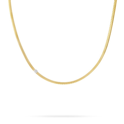 NECKLACE YELLOW & WHITE GOLD 750 & PRECIOUS STONES - 75665
