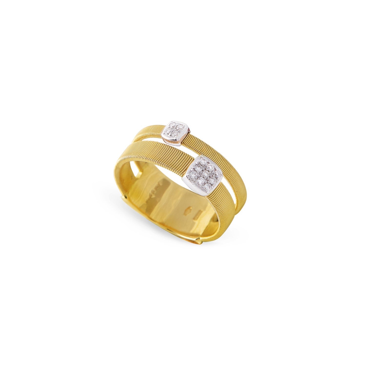 RING YELLOW & WHITE GOLD 750 & PRECIOUS STONES