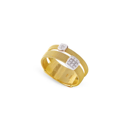 RING YELLOW & WHITE GOLD 750 & PRECIOUS STONES  - 75698