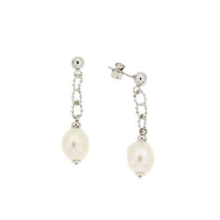 EARRINGS WHITE GOLD 750 & PEARLS - 75857