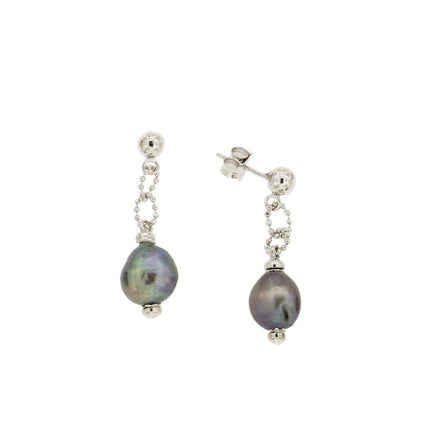 EARRINGS WHITE GOLD 750 & PEARLS - 75858