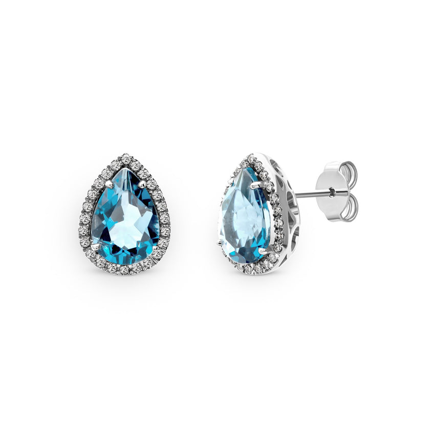 EARRINGS WHITE GOLD 750 & PRECIOUS STONES - 76200