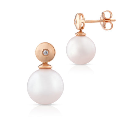 EARRINGS PINK GOLD 750 & PEARLS - 76256
