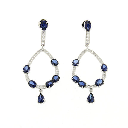 EARRINGS WHITE GOLD 750 & PRECIOUS STONES - 76262
