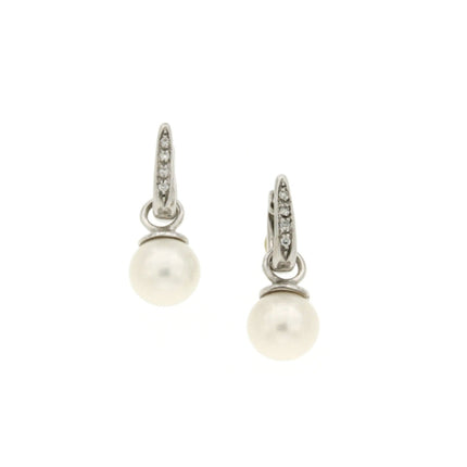 EARRINGS WHITE GOLD 750 & PEARLS - 76557