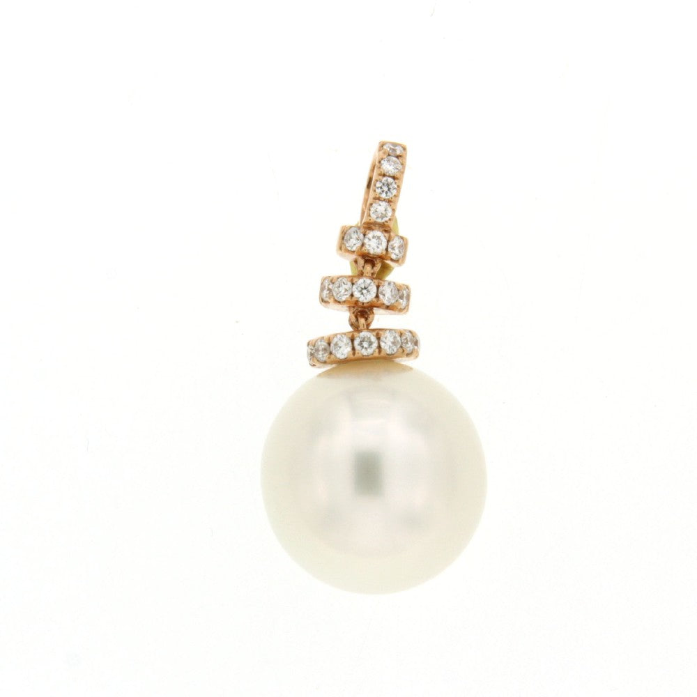 PENDANT PINK GOLD 750 & PEARLS  - 76691