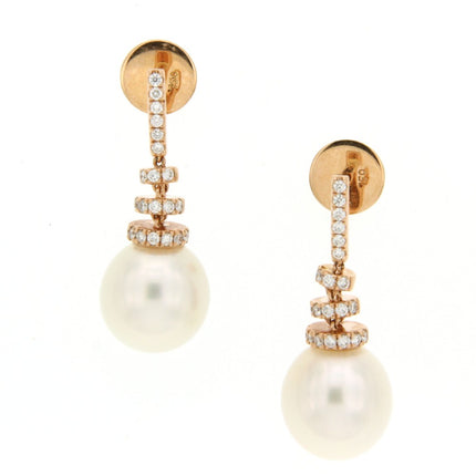 EARRINGS PINK GOLD 750 & PEARLS - 76696