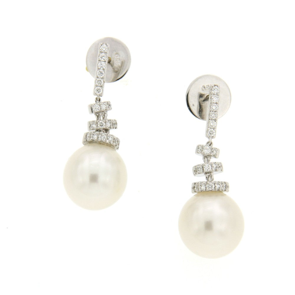 EARRINGS WHITE GOLD 750 & PEARLS  - 76698