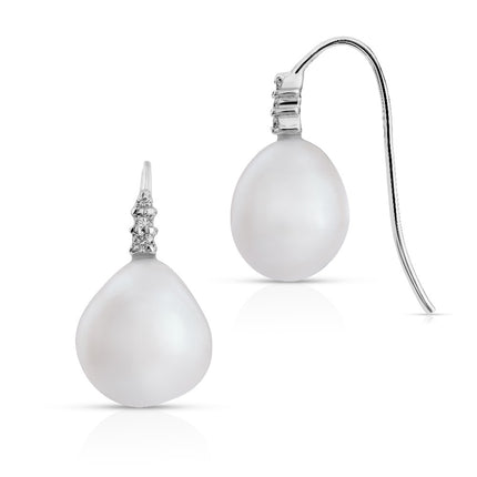 EARRINGS WHITE GOLD 750 & PEARLS  - 77316