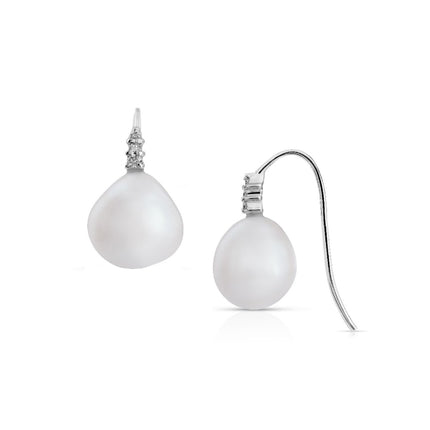 EARRINGS WHITE GOLD 750 & PEARLS - 77316