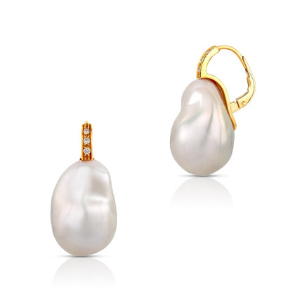 EARRINGS PINK GOLD 750 & PEARLS - 77762