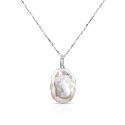 NECKLACE WHITE GOLD 750 & PEARL - 77766