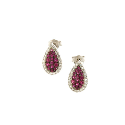 EARRINGS WHITE GOLD 750 & PRECIOUS STONES - 78075