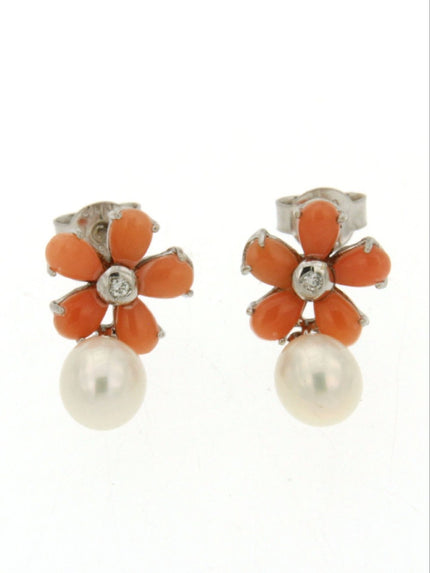 EARRINGS WHITE GOLD 750 & PEARLS  - 79814