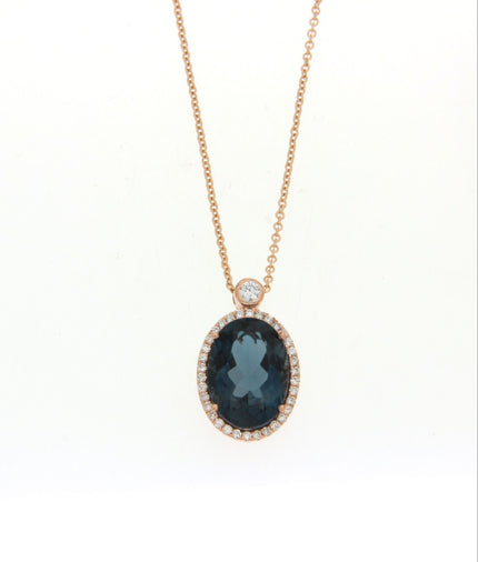NECKLACE PΙΝΚ GOLD 750 & PRECIOUS STONES - 80970
