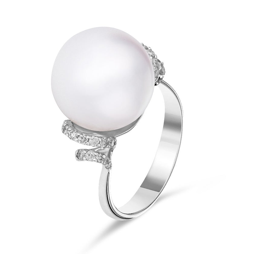 RING WHITE GOLD 750 & PEARL - 81397