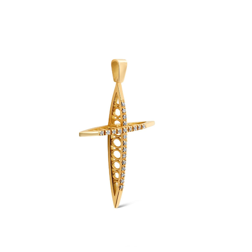 CROSS YELLOW & WHITE GOLD Κ18 ΜΕ - 81571 - Availability: Up to 1 month