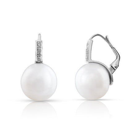 EARRINGS WHITE GOLD 750 & PEARLS - 81621