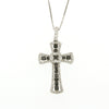 CROSS WHITE GOLD 750 & PRECIOUS STONES WITH CHAIN