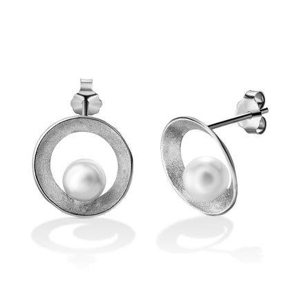 EARRINGS WHITE GOLD 750 & PEARLS - 82154
