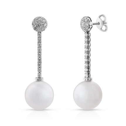 EARRINGS WHITE GOLD 750 & PEARLS - 82301
