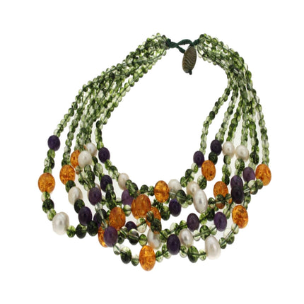 NECKLACE WITH PEARLS & SEMIPRECIOUS STONES - 82756