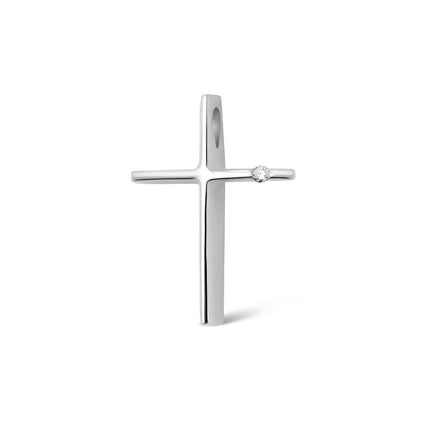 CROSS WHITE GOLD 750 & PRECIOUS STONES - 8303