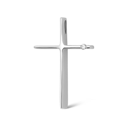 CROSS WHITE GOLD 750 & PRECIOUS STONES - 8305
