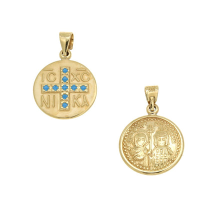 CHARM YELLOW GOLD 585 & SYNTHETIC STONES - 83821