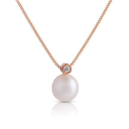 NECKLACE PINK GOLD 750 & PEARLS - 84062