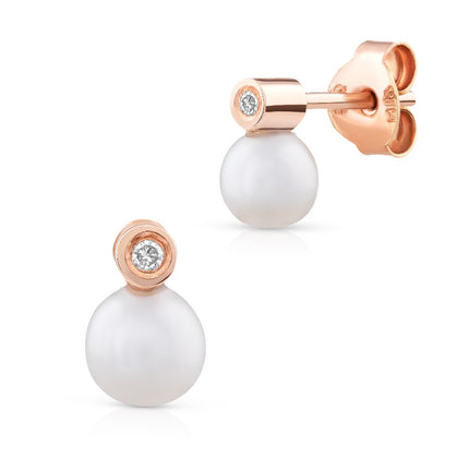 EARRINGS PINK GOLD 750 & PEARLS - 84461