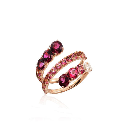 RING PINK GOLD 750 & SEMIPRECIOUS STONES - 84763