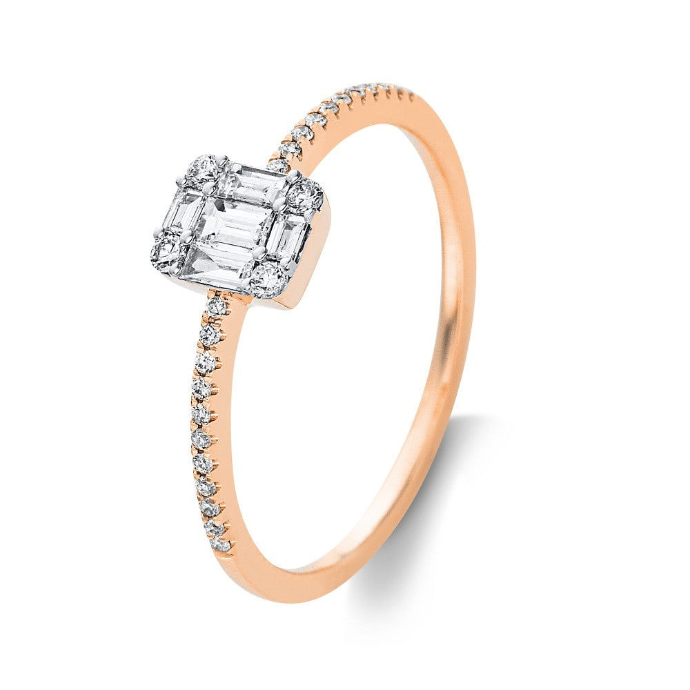 RING PINK GOLD 750 & PRECIOUS STONES