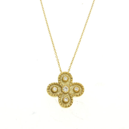 CROSS  GOLD 750 & PRECIOUS STONES WITH CHAIN - 85287