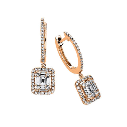 EARRINGS PINK GOLD 750 & PRECIOUS STONES - 85779