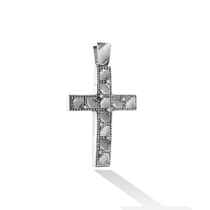CROSS WHITE GOLD 585 & PRECIOUS STONES - 86078