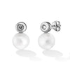 EARRINGS WHITE GOLD 750 & PEARLS  - 8634