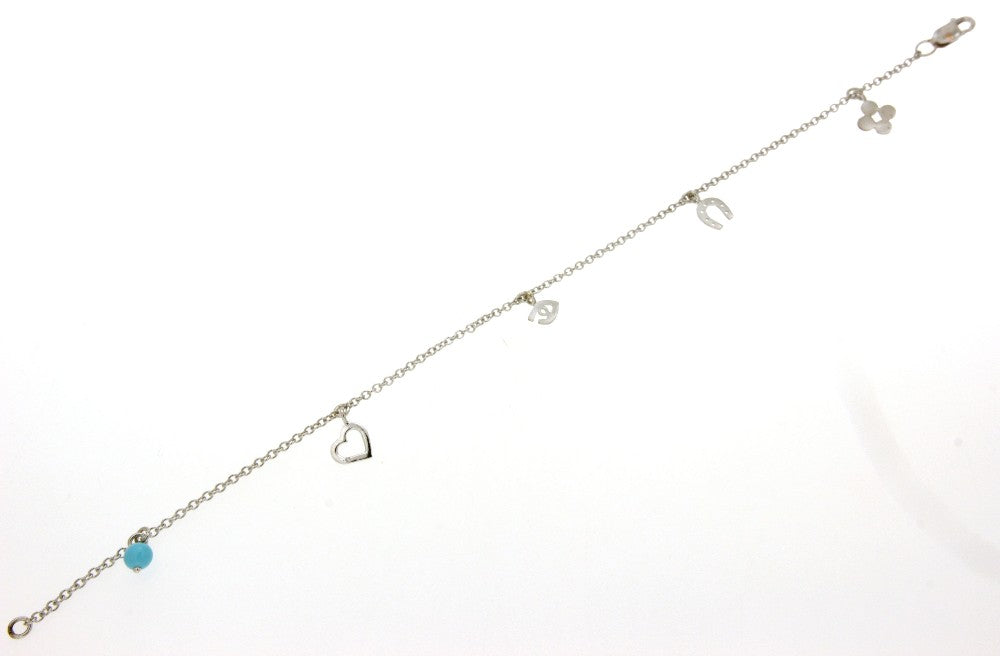 BRACELET WHITE GOLD 585 & SYNTHETIC STONES - 86412 - Availability: Immediately