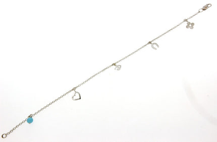 BRACELET WHITE GOLD 585 & SYNTHETIC STONES - 86412 - Availability: Immediately