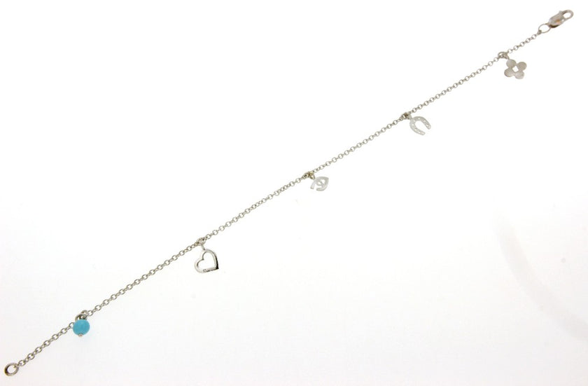 BRACELET WHITE GOLD 585 & SYNTHETIC STONES - 86412 - Availability: Immediately