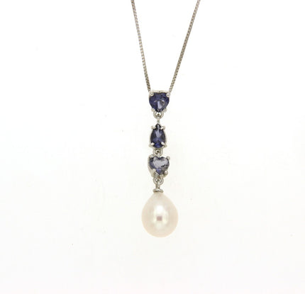 NECKLACE WHITE GOLD 750 & PRECIOUS STONES  - 86426