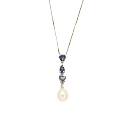 NECKLACE WHITE GOLD 750 & PRECIOUS STONES - 86426