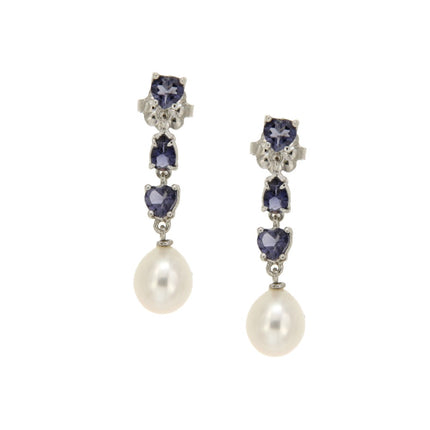 EARRINGS WHITE GOLD 750 & PRECIOUS STONES  - 86428