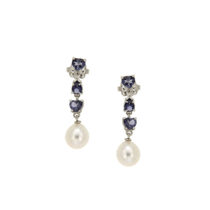 EARRINGS WHITE GOLD 750 & PRECIOUS STONES - 86428