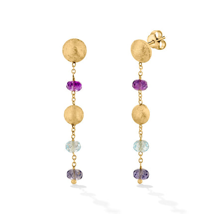 EARRINGS  GOLD 585 & SEMIPRECIOUS STONES - 87258