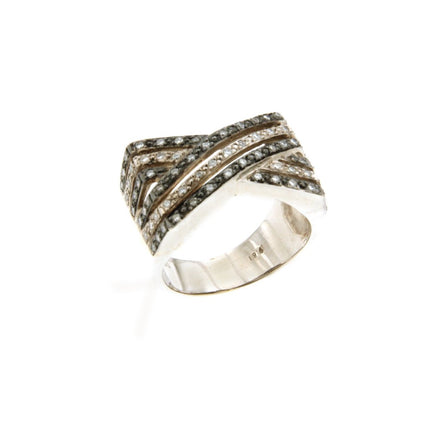 RING WHITE GOLD 750 & PRECIOUS STONES - 8756