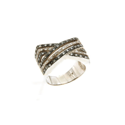 RING WHITE GOLD 750 & PRECIOUS STONES - 8757
