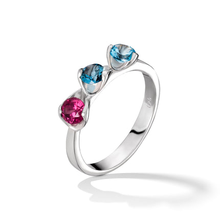 RING WHITE GOLD 750 & SEMIPRECIOUS STONES - 87898